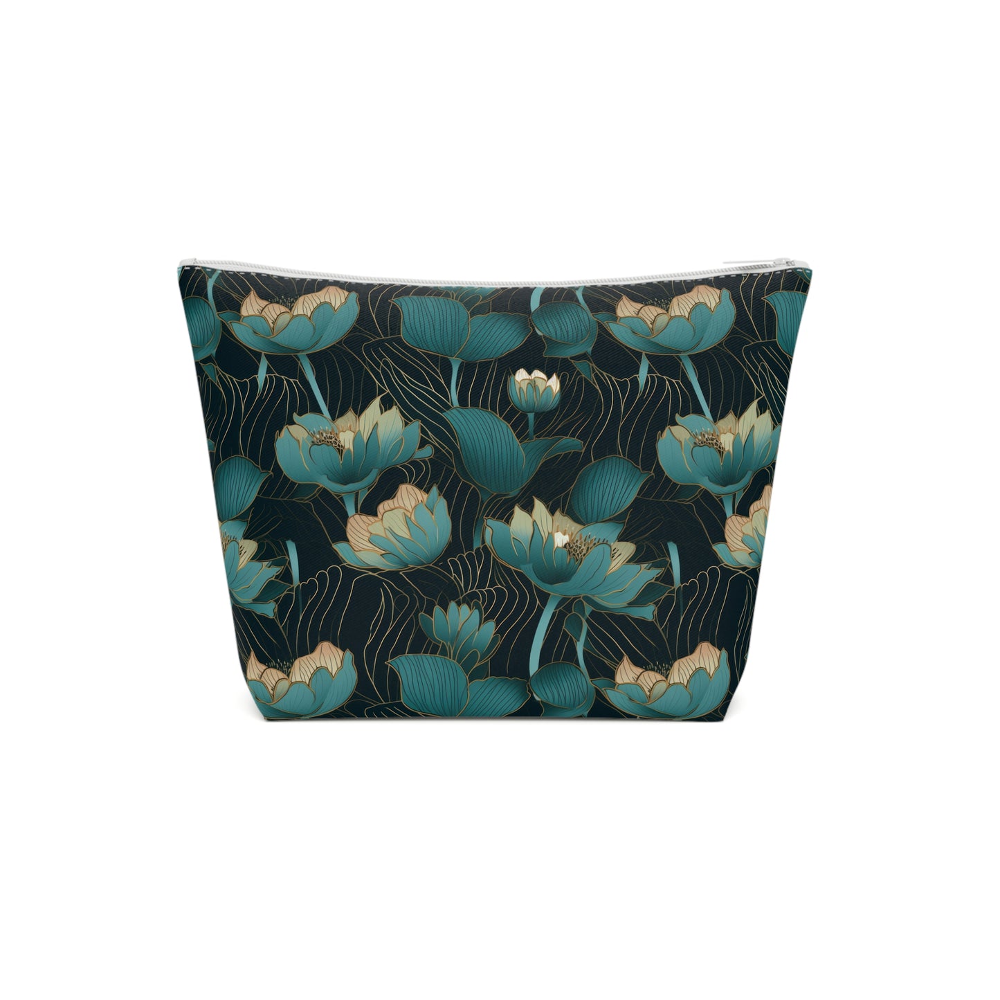 Black Lotus Cotton Cosmetic Bag