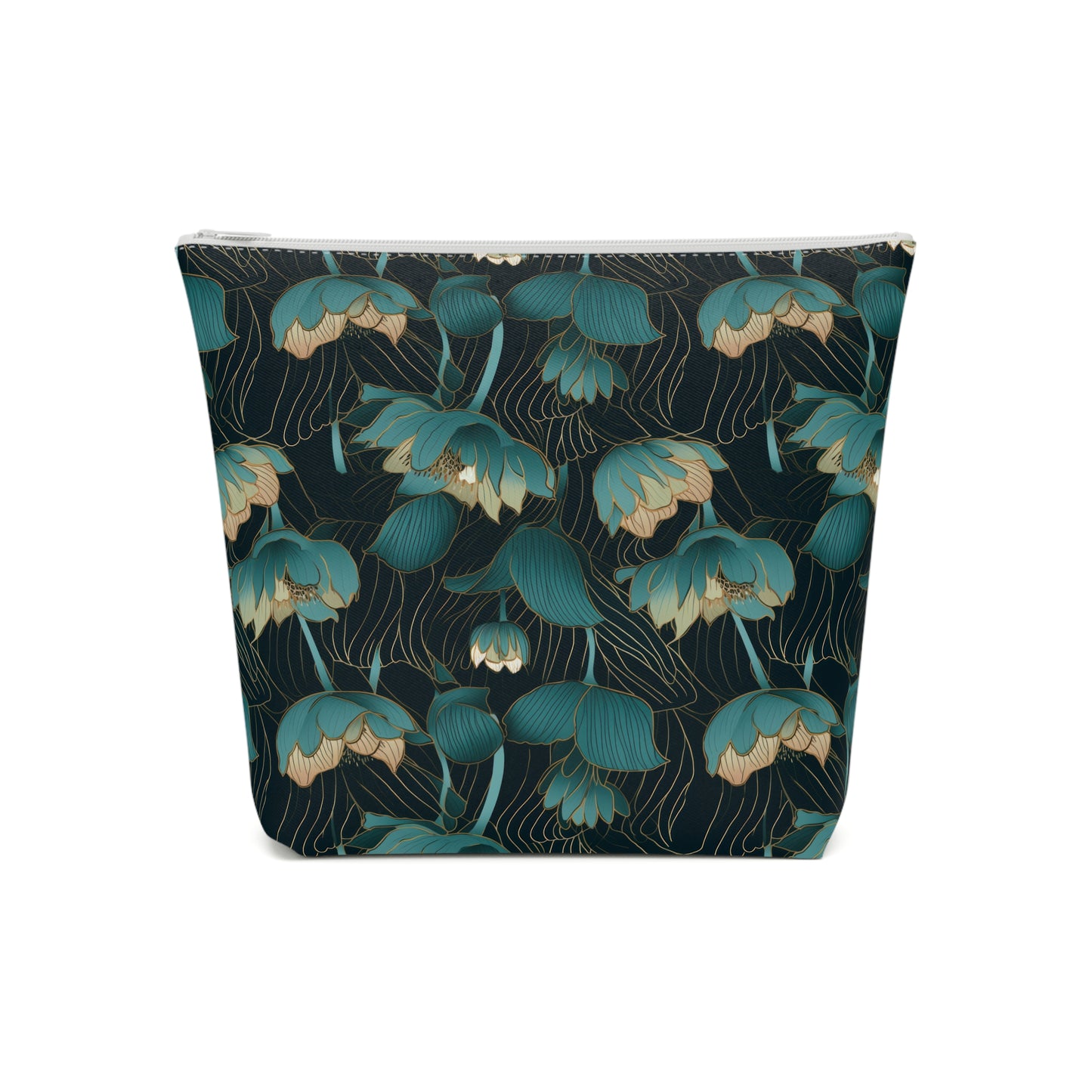 Black Lotus Cotton Cosmetic Bag