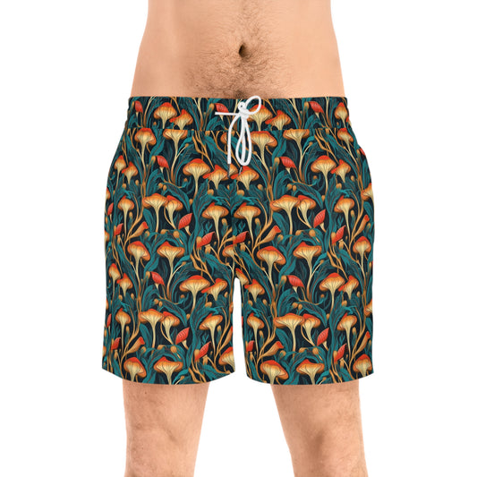 Mushroom Dream Men's Mid-Length Swim Shorts