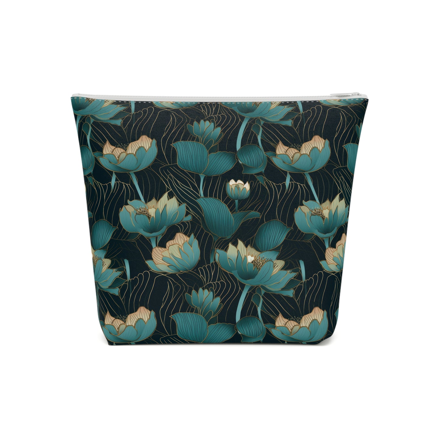 Black Lotus Cotton Cosmetic Bag