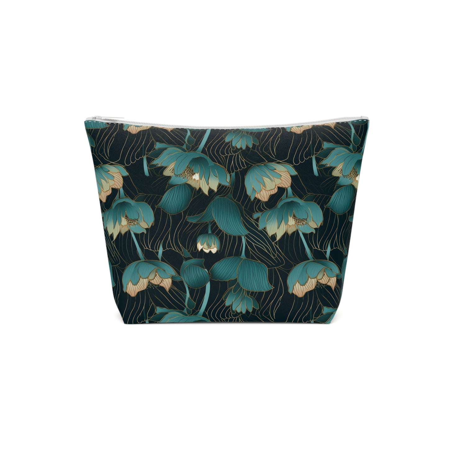 Black Lotus Cotton Cosmetic Bag